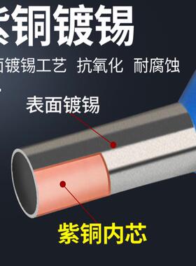 TE双线管型预绝缘端子欧式针型管状冷压接线端针形压线铜管1000只