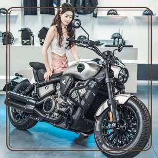 适用奔达黑旗500改装前保险杠防摔护杠加厚护杠摩托车配件