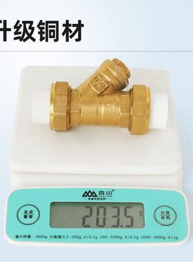 PPR过滤器Y型大体PE黄铜加厚20 25 32过滤水管接头配件4分6分加厚