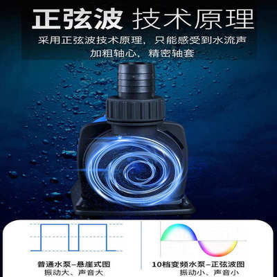 变频水泵潜水泵鱼缸循环泵静音抽水鱼池过滤水陆两用家用抽水过滤