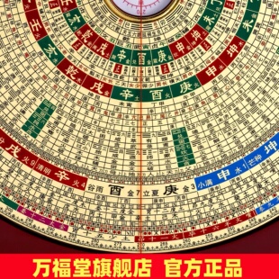 正品万福堂 铜面罗盘10寸36层三元三合综合盘高精度专业大字体