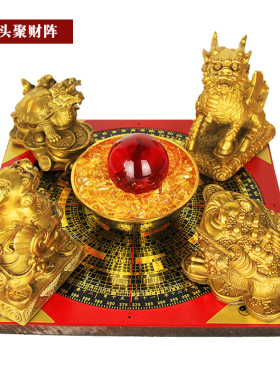 新品铜聚葫芦龙龟金蟾貔貅罗盘麒麟聚宝盆家居店铺摆Y件开业礼品