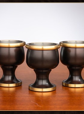 极速纯铜供酒f杯室内家用财神爷道观上供茶杯净水杯拜神拜老爷高