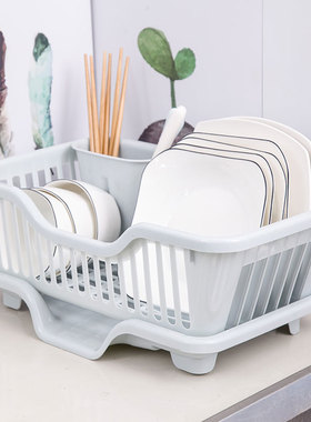 极速厨房水槽沥h水碗架餐具滤水篮碗盘筷子置物架多功能双层洗碗