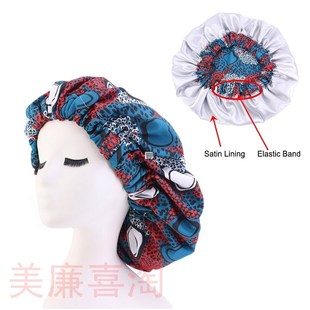 极速2pcs African Pattern Ankayra Print Bonnet Women Night Sl
