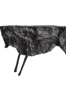 极速新中式创意铸铁黑p牛摆件样板房售楼部酒店家居玄关简约软装