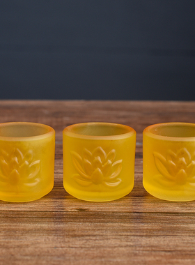 极速琉璃供水杯供佛杯家用佛x前供杯观音财神供杯上供三连圣水杯