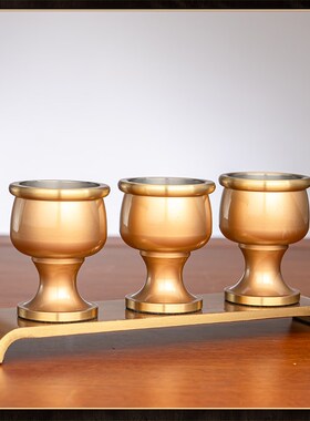 新品家用纯铜酒杯财神p爷关公供酒杯贡酒杯佛堂水杯招财上供茶杯