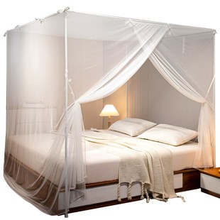 落地单门蚊帐2025新款 单人 家用卧室202H5传统老式 支架加粗免安装