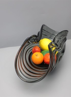 极速玻璃果盘北欧式轻奢创意家居客厅托盘茶几餐桌软W装饰品琉璃