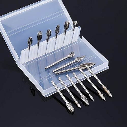 极速15Pcs Cutting Burrs Bitxs Set Solid Tungsten Steel Rotar