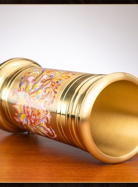 新品纯铜景泰蓝香筒家用s佛前佛堂装香筒供佛线香立式放香桶佛具