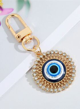 极速1Pcs Rainbow Evil Eye Hamsa Hand KIeychain Key Ring For