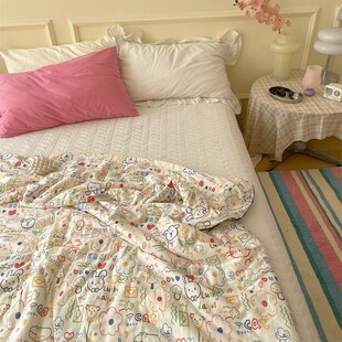 极速梨梦 ins超柔软可s爱a类针织夏凉被裸睡薄被子云柔被空调被可