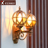 外墙壁灯欧式 防水庭院门口走廊走道灯室外别墅阳台户外LED挂复古