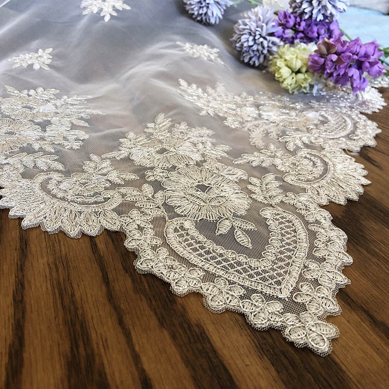 欧式盖布蕾丝绣花床头柜盖布空调电视盖布洗衣机沙发多用防尘盖巾