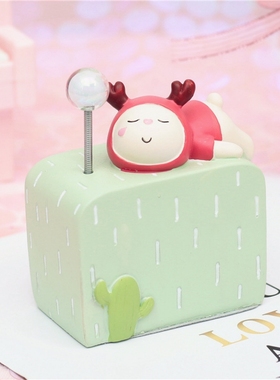 发条可爱卡通音乐盒音乐铃星星灯鹿先森星球小夜灯生日礼物摆件