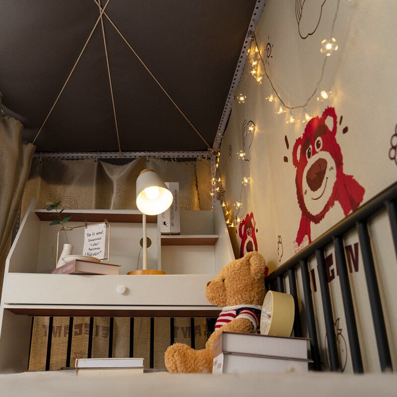 卡通加厚强遮光大学学生宿舍床帘上铺寝室下铺卡通简约蚊帐一体式