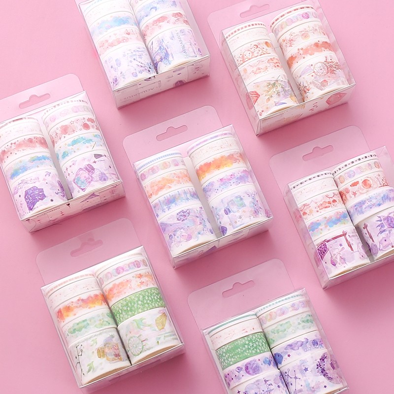 少女心和纸手账胶带复古风可爱彩色胶卷十二星座素材胶纸网红套装