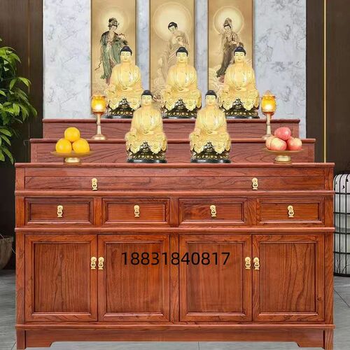 实木供桌供台三层佛桌藏式佛台 爱立德佛桌家具 祠堂殿堂供桌