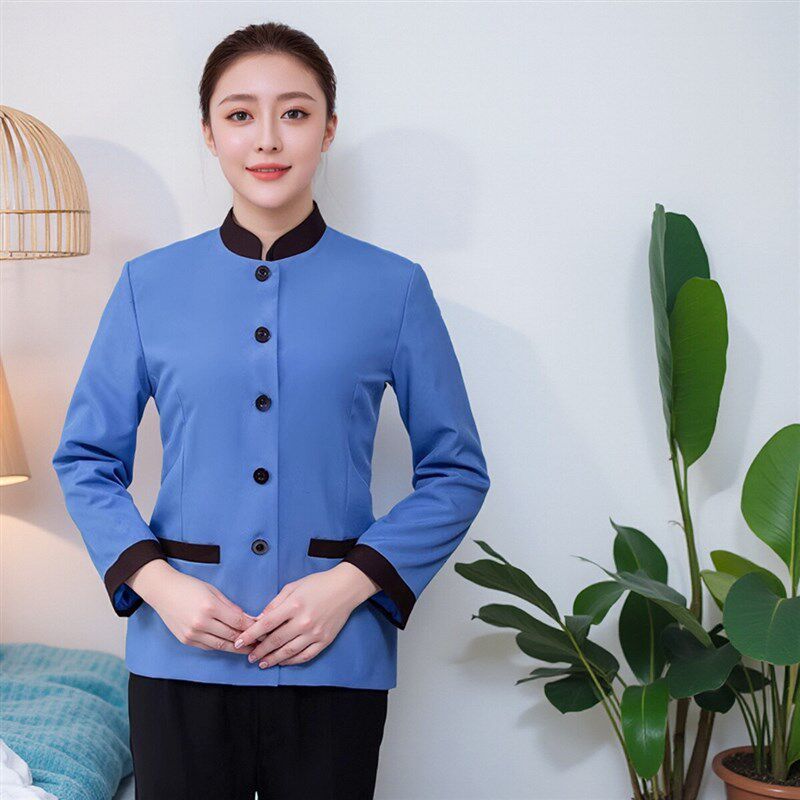 保洁员工作服长袖秋冬女酒店客房物业卫生清洁阿姨短袖男制服套装