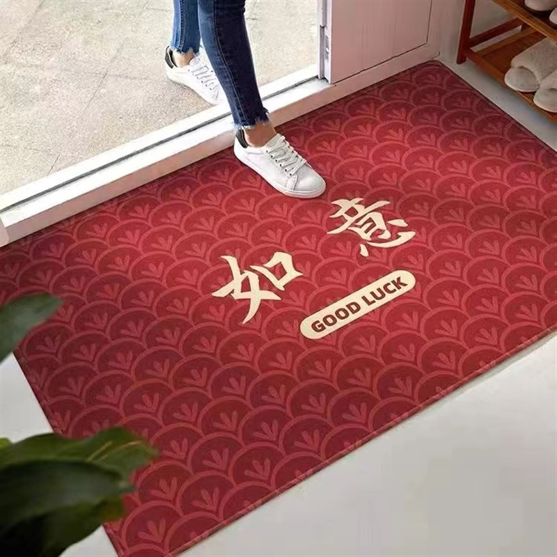 红色地垫进门地毯入户门卧室门口垫子家用客厅门垫入门防滑脚垫