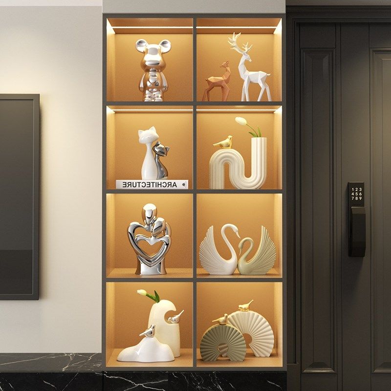 高级感客厅电视机柜装饰品摆件新家餐边柜酒柜艺术家居软装展示柜