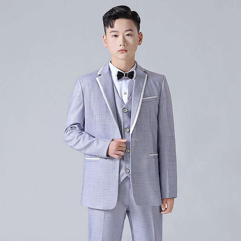 中大童西装加肥大码秋冬季胖男童礼服主持人套装儿童钢琴演出西服