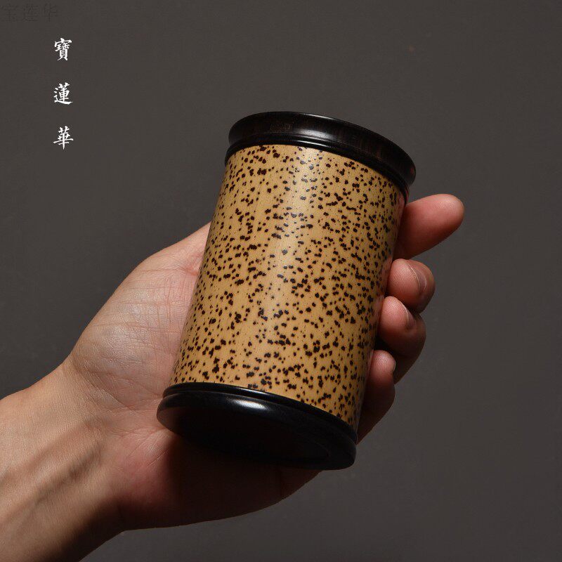 天然芝麻竹节竹罐 精品粗竹节大号竹茶叶罐香粉罐 便携竹制茶叶筒