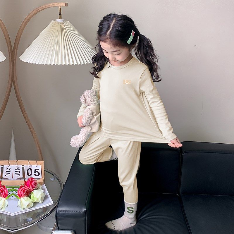 儿童秋衣秋裤纯棉女童家居服套装保暖秋款内衣女宝宝睡衣全棉毛衫,童装/婴儿装/亲子装,家居服套装,淘宝优惠券,粉丝福利购,淘宝优惠卷
