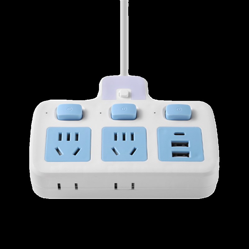 两脚插座带USB二项插头接线板2脚两孔插线板带线二相插排双头插板