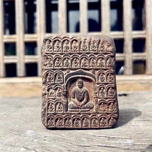 山西文创云冈石窟二号残佛砖雕摆件复古仿古佛像文房镇纸礼品盖置