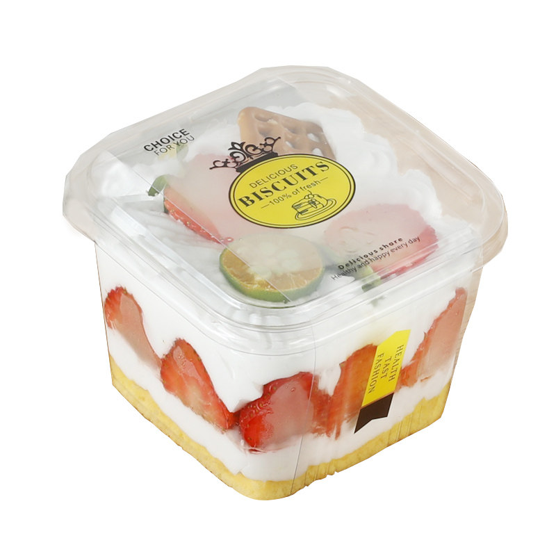 千层蛋糕盒子塑料打包食品保鲜盒 一次性便当慕斯戚风布丁点心盒