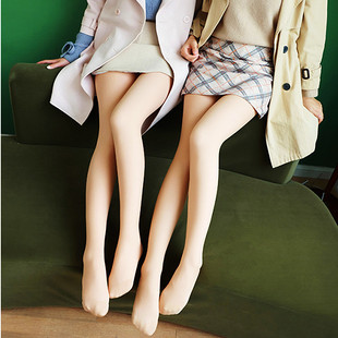 秋冬光腿神器加绒加厚肉色踩脚打底裤 袜 女外穿高腰裸感肤色一体裤