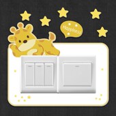 可爱卡通开关贴创意两开防脏遮丑保护套定制亚克力3d立体装 饰墙贴