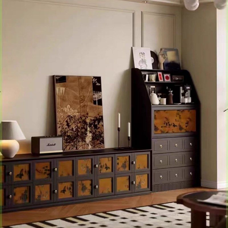 法式复古实木斗柜书架茶水柜美式模型展示柜小户型客厅多用柜子,住宅家具,单个书柜,淘宝优惠券,粉丝福利购,淘宝优惠卷