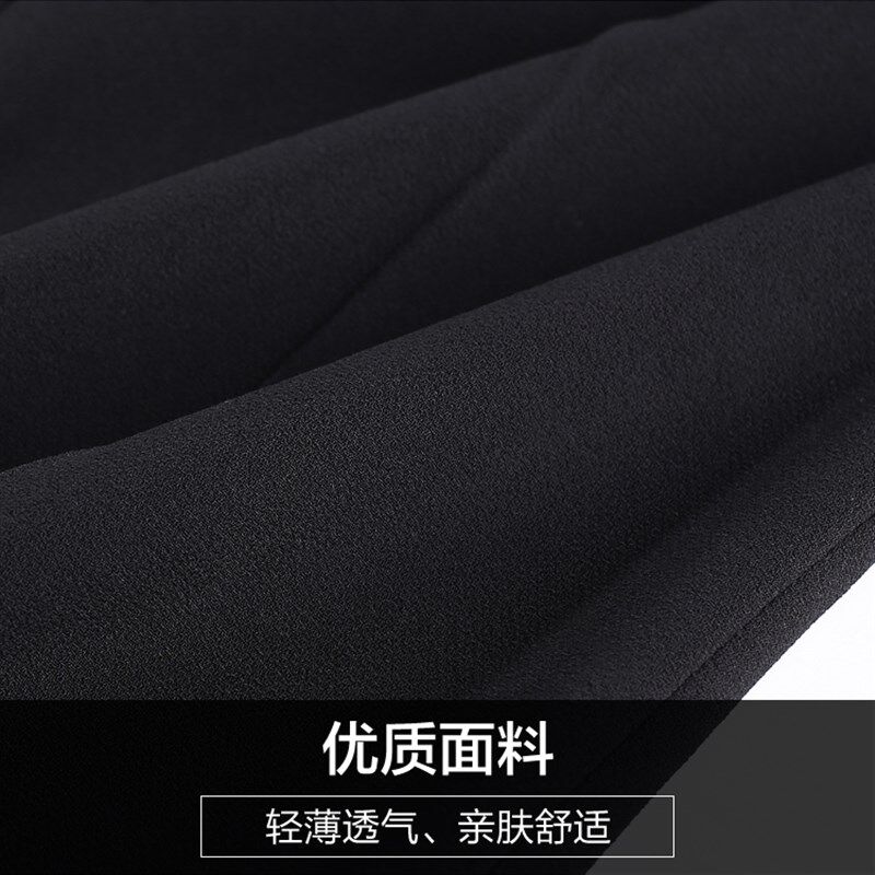 中老年人女裤夏装雪纺直筒九分裤女妈妈装中年人女装裤子夏季薄款