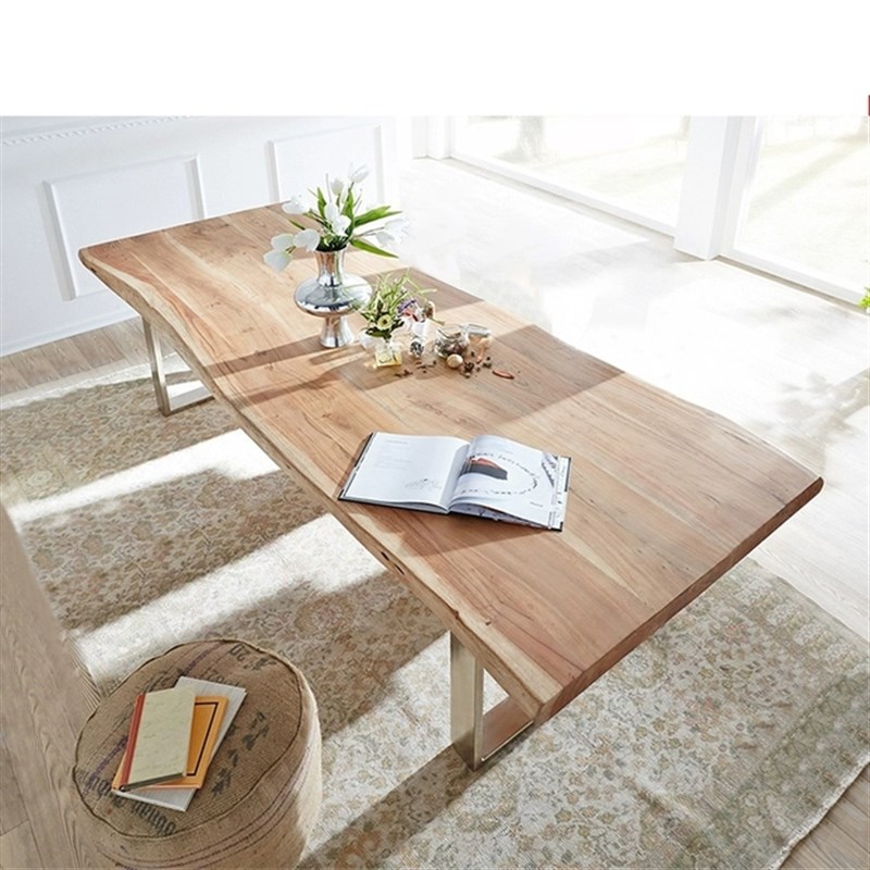 北欧服装店展示桌包包鞋架花店工作桌流水台实木长方形中岛长条桌