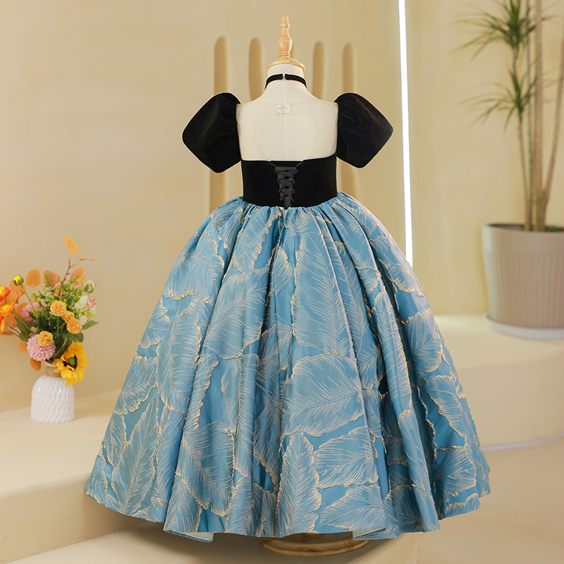 儿童晚礼服大气高档女童舞台走秀模特演出小女孩钢琴主持人公主裙