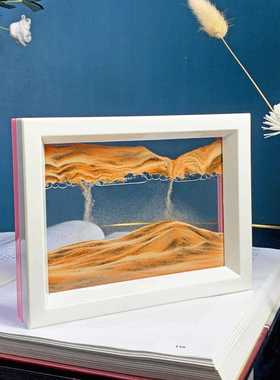 新款直销时尚美观竖立式流沙画玻璃工艺品客厅装饰品礼品沙漏书房