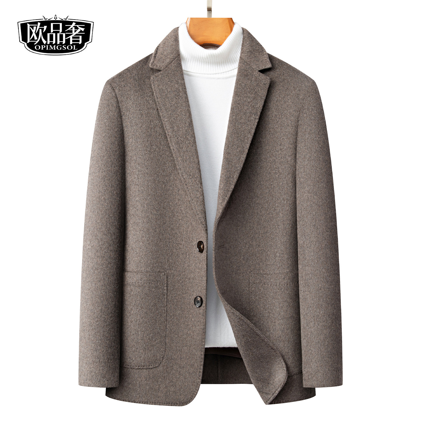 鹅绒服西装外套男士常规西服领可脱卸内胆双面呢新款冬季毛呢大衣,男装,毛呢大衣,淘宝优惠券,粉丝福利购,淘宝优惠卷