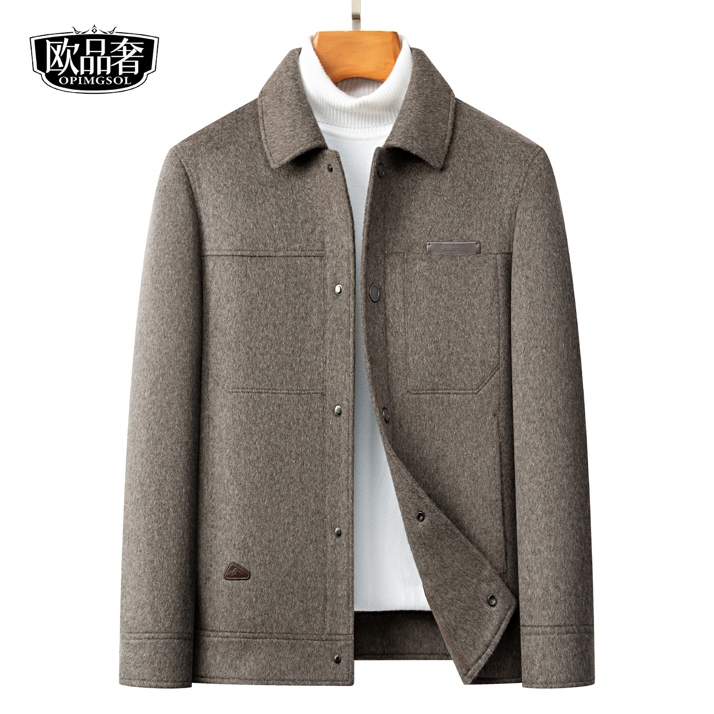 羊毛呢大衣男士短款翻领羽绒服内胆可脱卸夹克新款冬季外套双面呢,男装,毛呢大衣,淘宝优惠券,粉丝福利购,淘宝优惠卷
