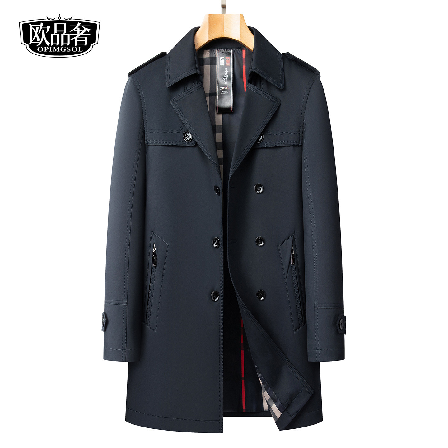 风衣男士中长款双排扣英伦风高级感男装大衣2025秋冬新款时尚外套