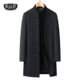 大衣春秋新款 立领系扣中山装 高端风衣 夹克中长款 商务行政外套男士