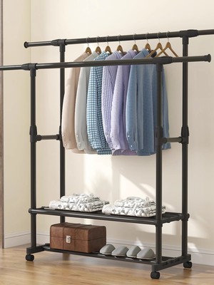 晾衣架落地伸缩室内卧室衣架家用阳台晒衣架升降简易挂衣架可移动