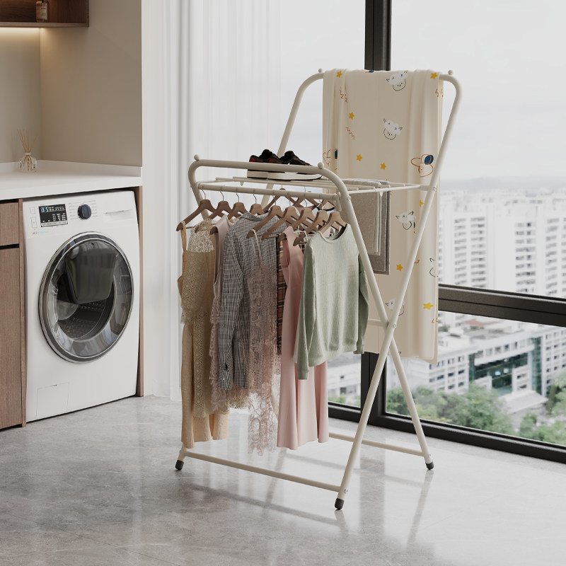 晾衣架落地家用宿舍折叠衣帽架
