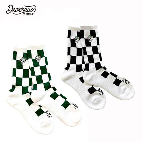 DEVEREUXGOLF骷髅复古短中筒袜