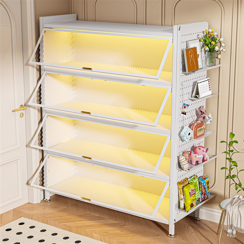 钢制书柜带门儿童书架客厅落地置物架一体靠墙玩具储物柜防尘柜子