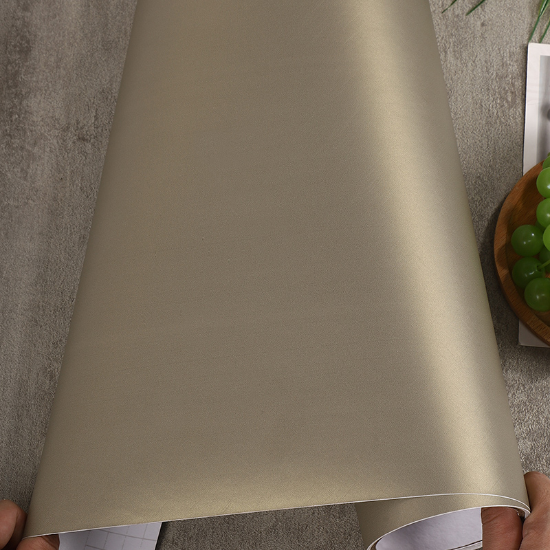 香槟色橱柜仿金属贴纸自粘翻新衣柜不锈钢改色板柜门厨房柜子贴膜