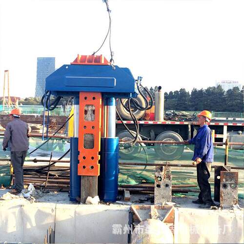 液压挖机建筑桥梁切桩机H型钢支护打桩机钩机属具液压拔桩机
